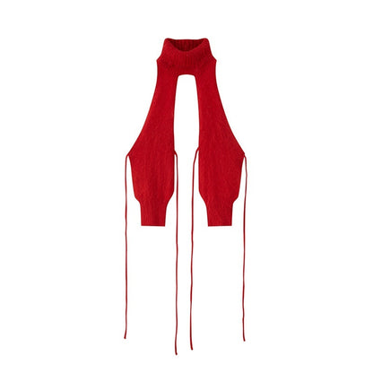 SweetChilling_Red_High_Neck_Brushed_Cropped_Fitted_Women&
