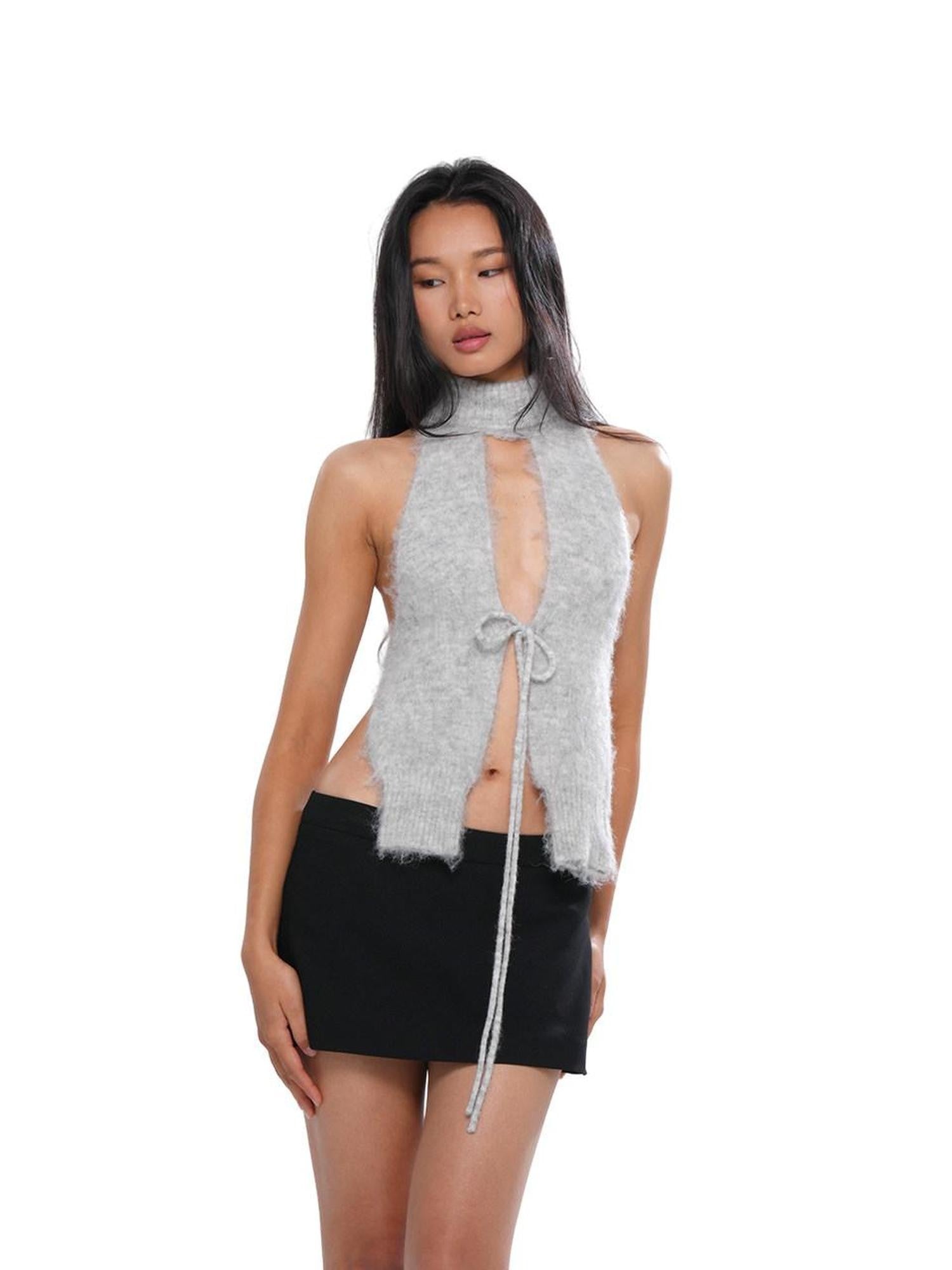 SweetChilling Red High Neck Brushed Cropped Fitted Women&
