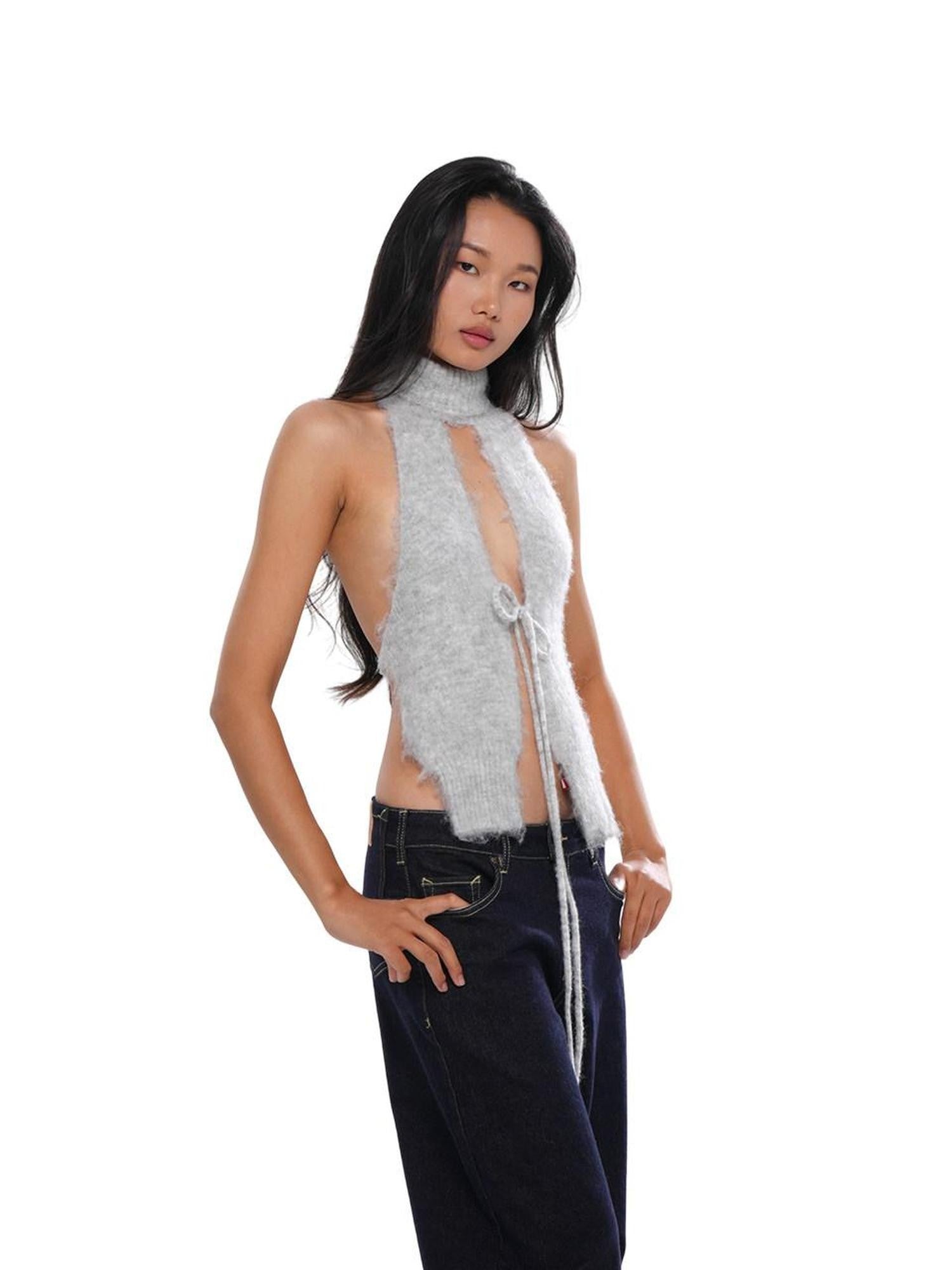 SweetChilling Red High Neck Brushed Cropped Fitted Women&