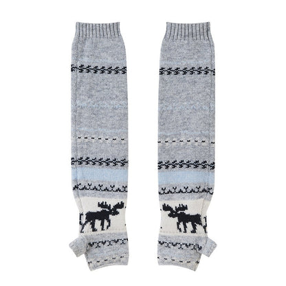 SweetChilling Reindeer High Neck Cropped Short Sleeve Women&