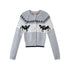 SweetChilling Reindeer Jacquard Contrast Cropped Women&