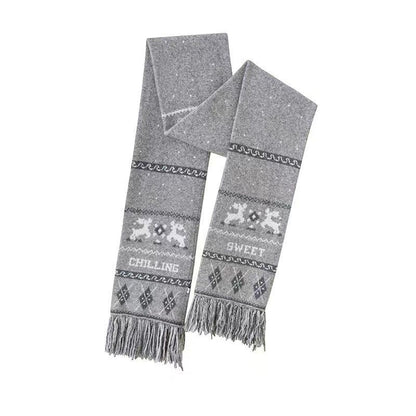 SweetChilling Reindeer Jacquard Hooded Knit Women&