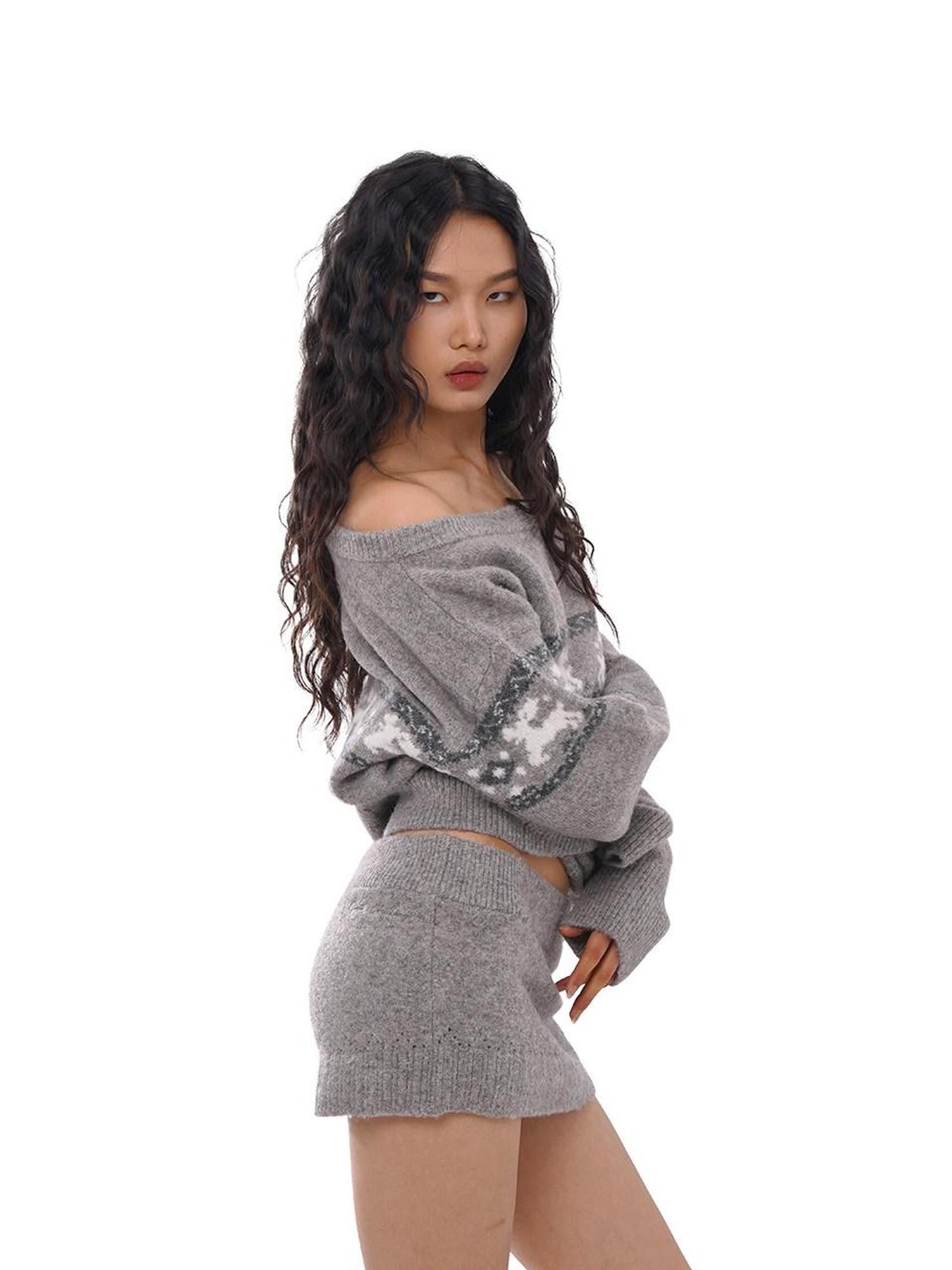 SweetChilling Reindeer Jacquard Loose Women&