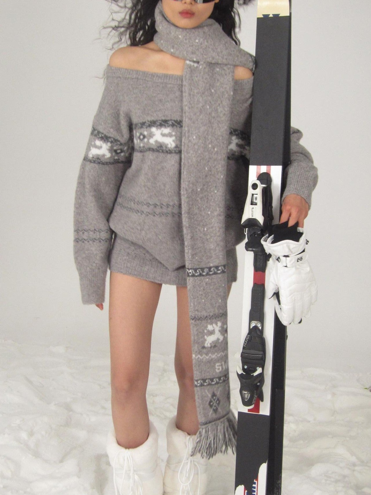 SweetChilling Reindeer Jacquard Loose Women&