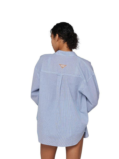 SweetChilling Resort Embroidered Boyfriend Shirt Women&