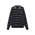 SweetChilling_Retro_Striped_Polo_Collar_Loose_Fit_Women&