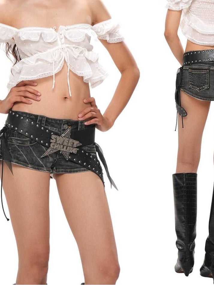 SweetChilling Ruffle Collar Spliced Lace Buttoned Sleeveless Fitted Women&