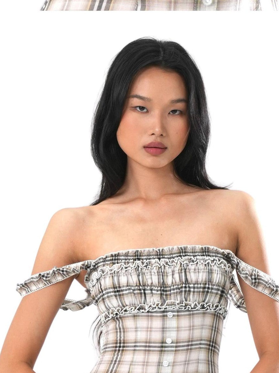 SweetChilling Ruffled Strapless Cinched Waist Women&