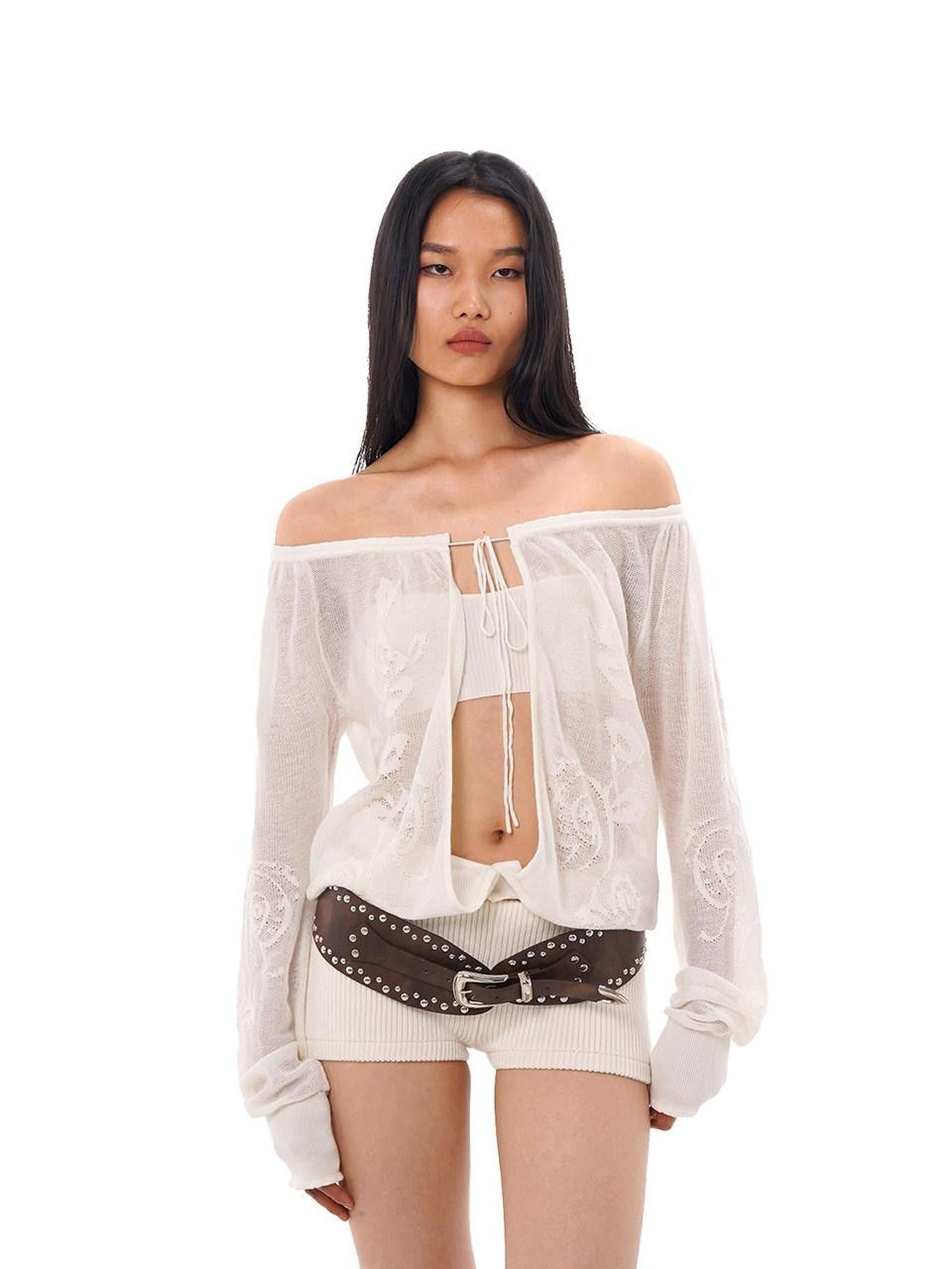 SweetChilling Sheer Jacquard Bohemian Women&