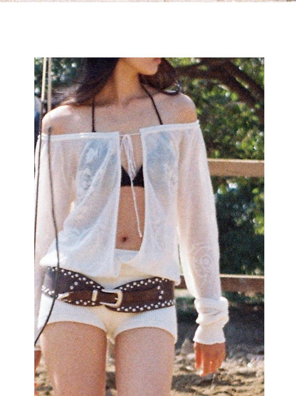 SweetChilling Sheer Jacquard Bohemian Women&