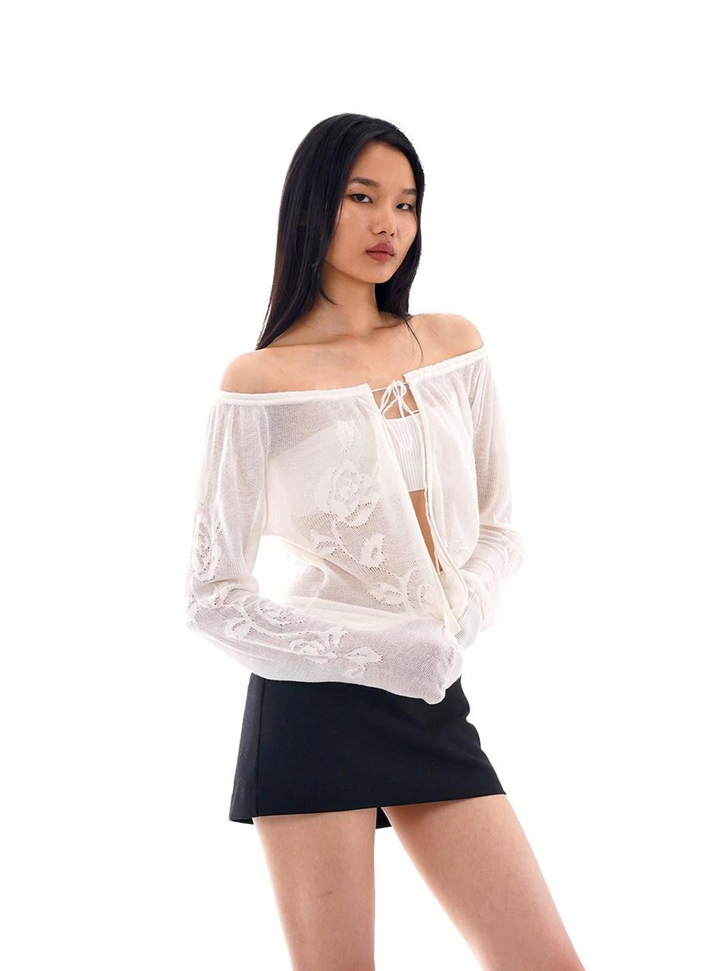 SweetChilling Sheer Jacquard Bohemian Women&