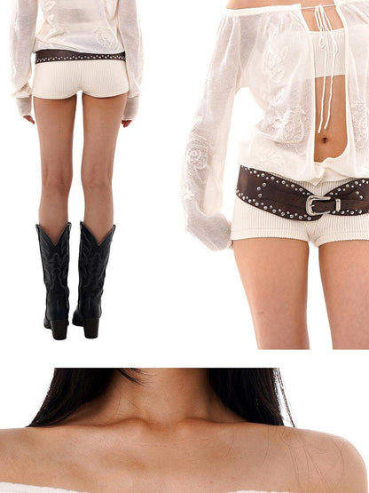 SweetChilling Sheer Jacquard Bohemian Women&
