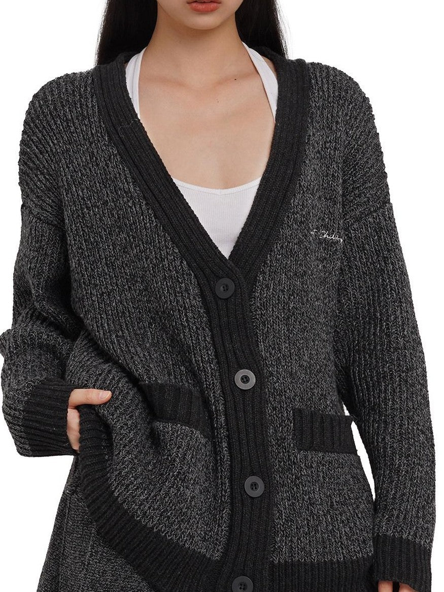 SweetChilling Slimming Colorblock Floral V-neck Cardigan Pleated Women&