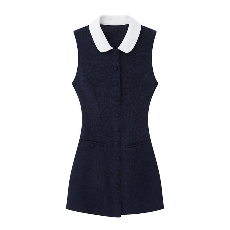 SweetChilling_Small_Round_Neck_Colorblock_Cinched_Waist_Women&