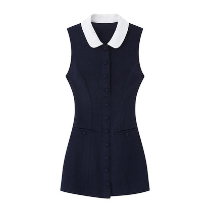 SweetChilling_Small_Round_Neck_Colorblock_Cinched_Waist_Women&