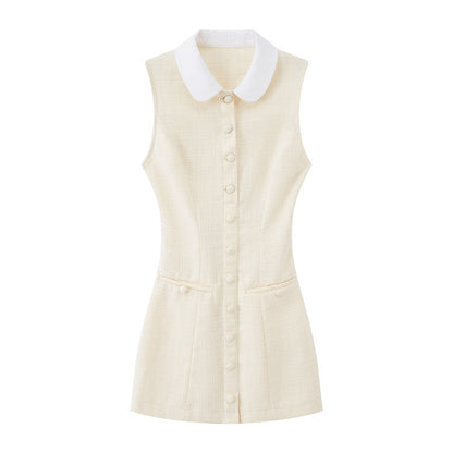 SweetChilling_Small_Round_Neck_Colorblock_Cinched_Waist_Women&