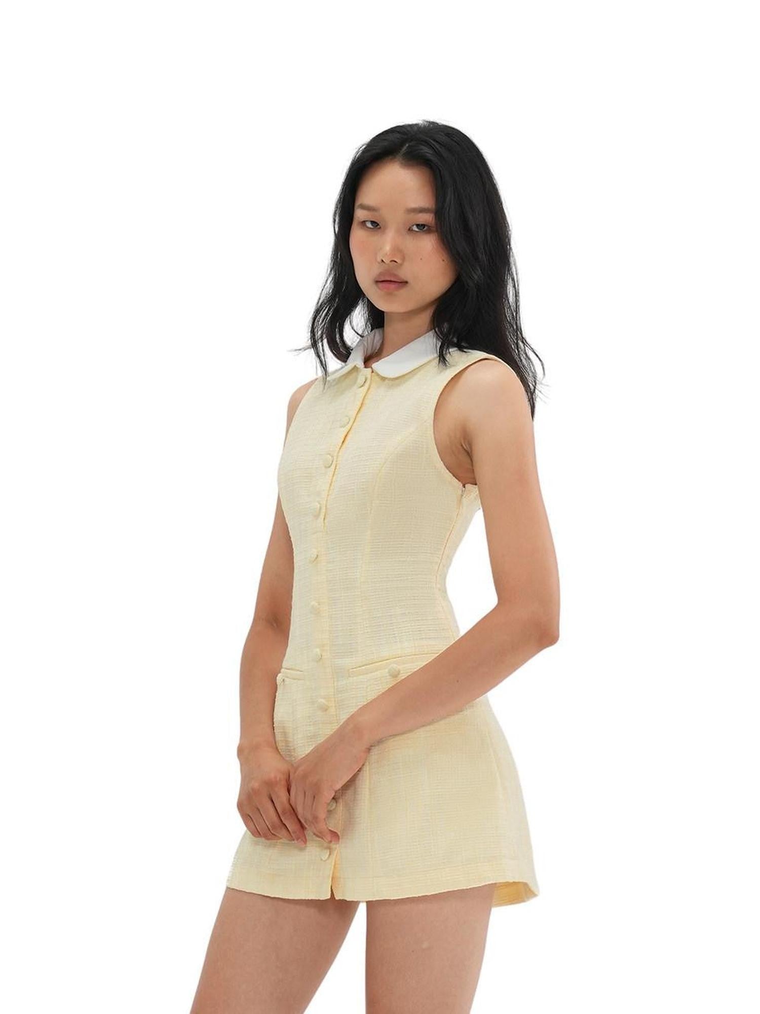 SweetChilling Small Round Neck Colorblock Cinched Waist Women&