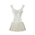 SweetChilling Sporty Pleated Spliced Cutout Waist Cinch Women&