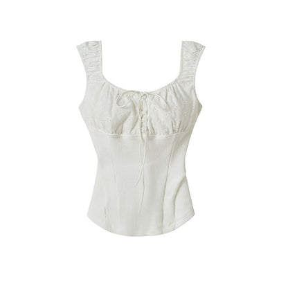 SweetChilling Sporty Spliced Waist Cinch V-neck Printed Cropped Women&