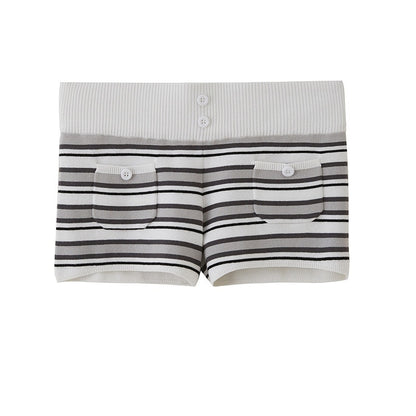 SweetChilling Striped Boat Neck Waist Knit Women&