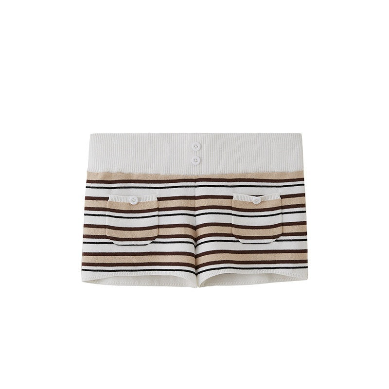 SweetChilling Striped Boat Neck Waist Knit Women&