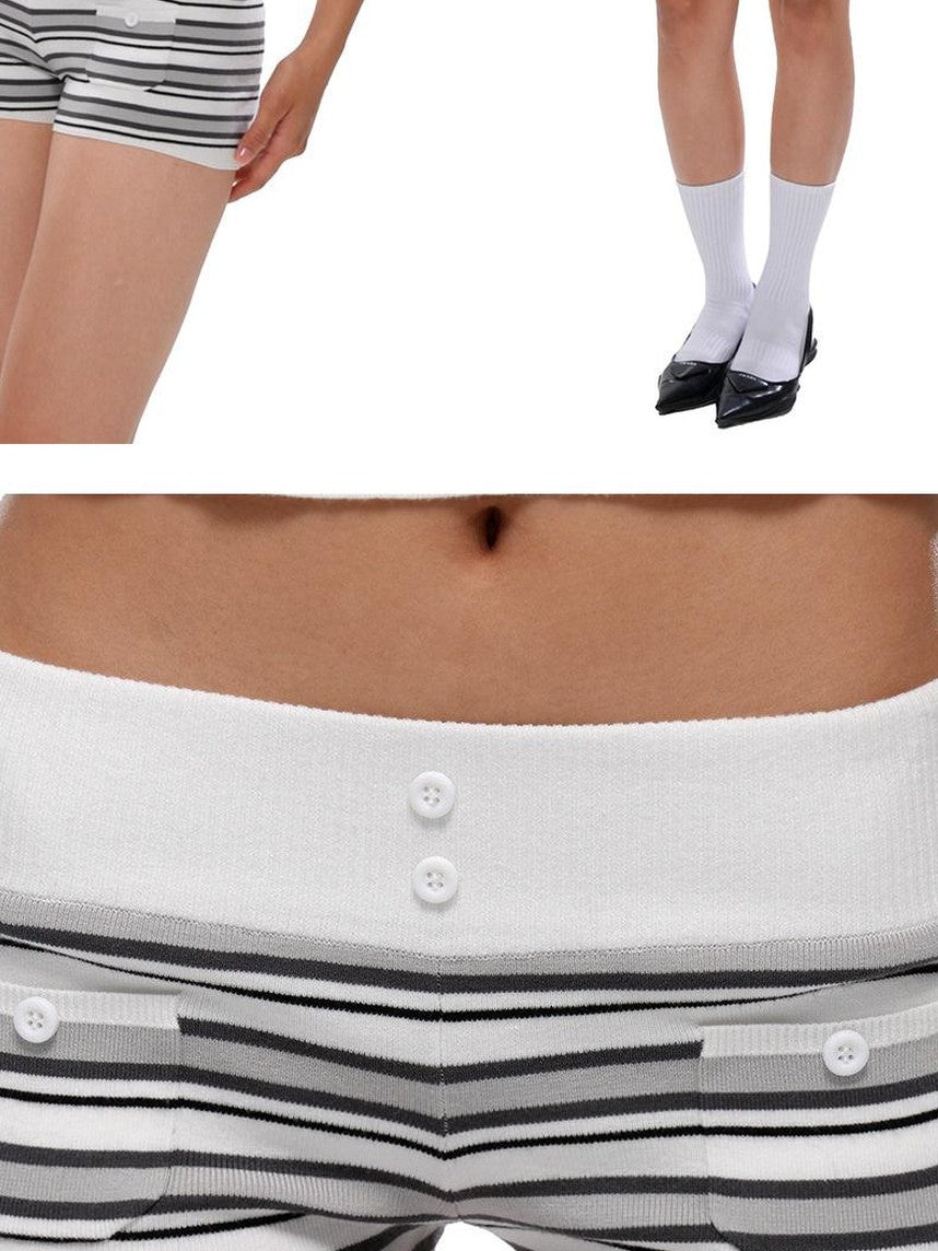 SweetChilling Striped Boat Neck Waist Knit Women&