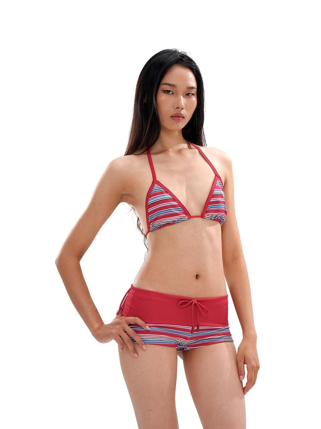 SweetChilling Striped Colorblock Embroidered Women&