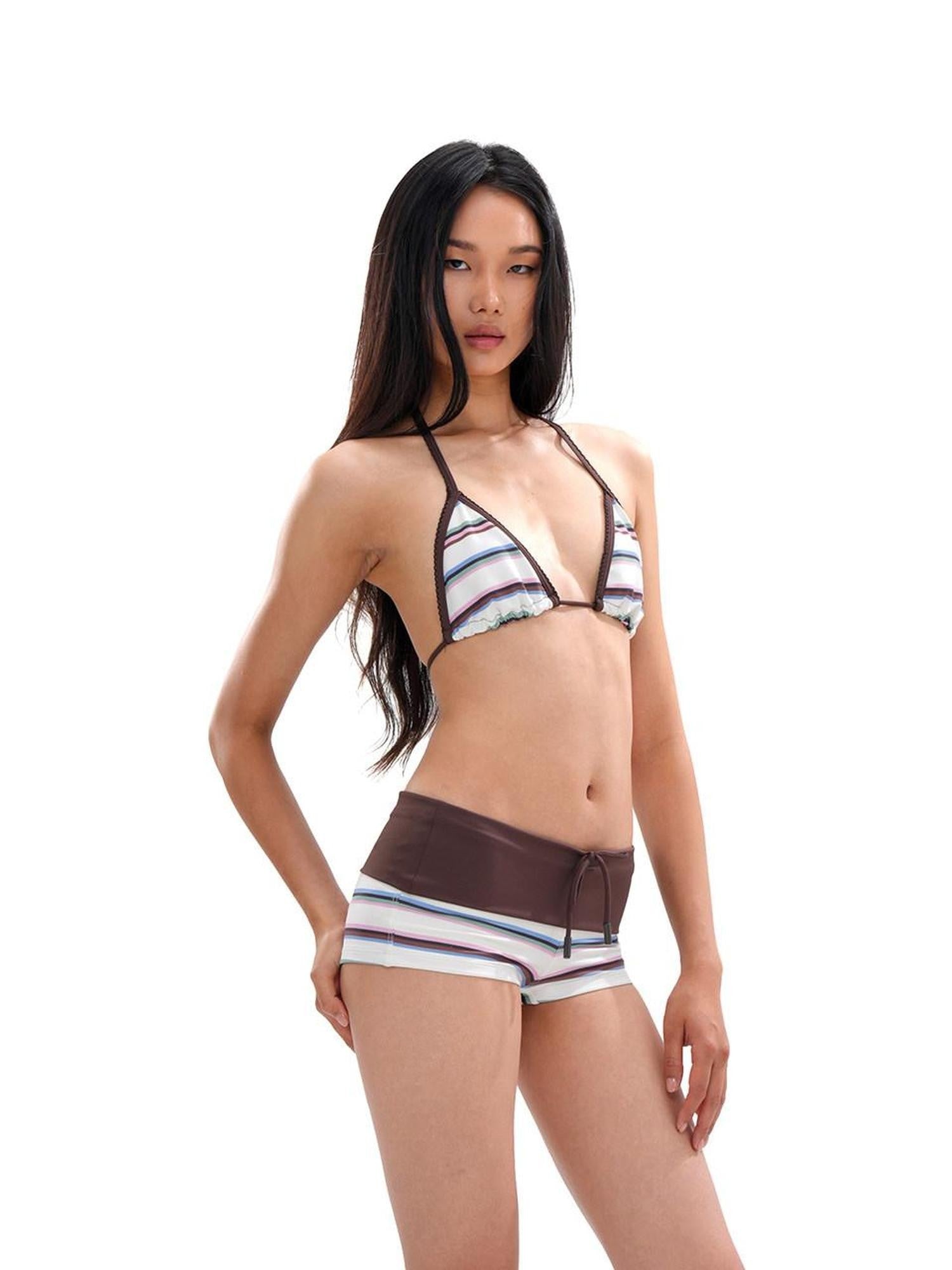 SweetChilling Striped Colorblock Embroidered Women&