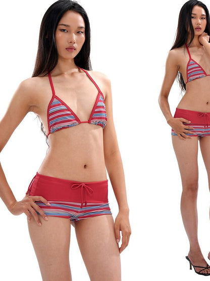 SweetChilling Striped Colorblock Embroidered Women&