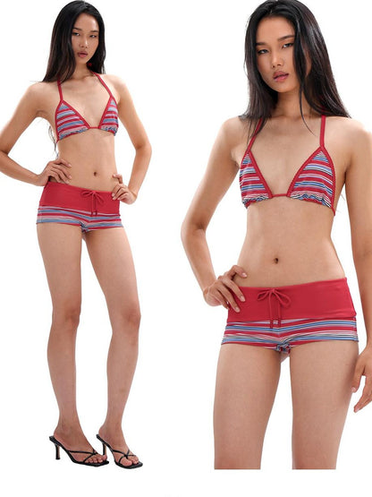 SweetChilling Striped Colorblock Embroidered Women&