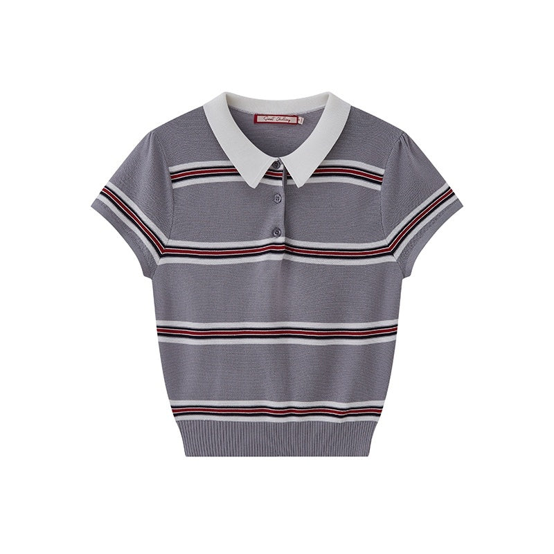 SweetChilling_Striped_Contrast_Color_Trim_Slim_Fit_Polyester_Women&