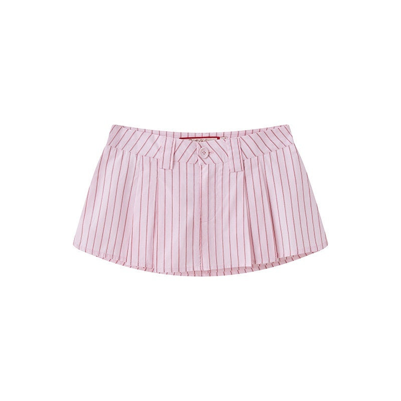 SweetChilling Striped Cropped Shirt Boned Corset Cotton Women&