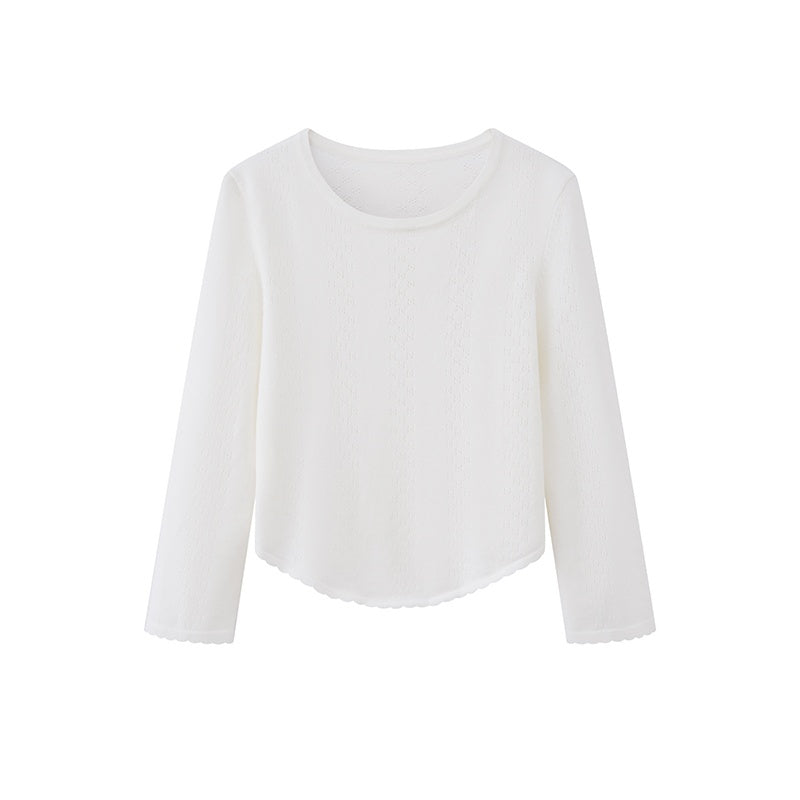 SweetChilling_Striped_Perforated_Jacquard_Round_Hem_Women&