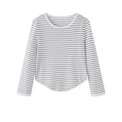 SweetChilling_Striped_Perforated_Jacquard_Round_Hem_Women&