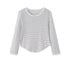 SweetChilling_Striped_Perforated_Jacquard_Round_Hem_Women&