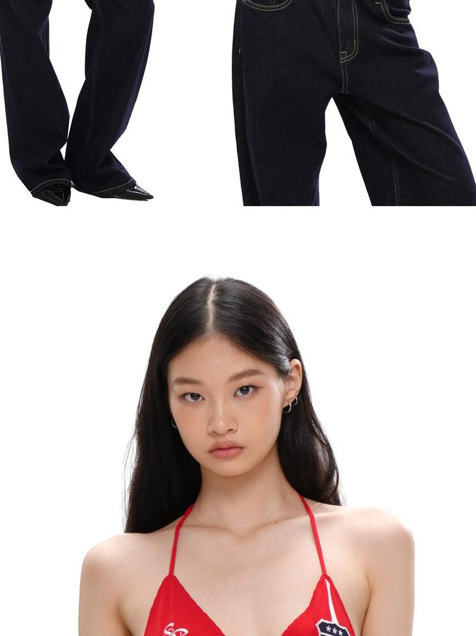 SweetChilling Striped Tie Neck Cropped Sporty Sexy Women&
