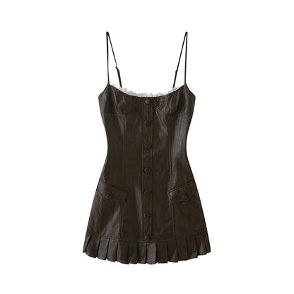 SweetChilling Textured Sheen Waist Spaghetti Strap Women&