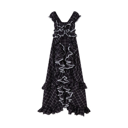 SweetChilling Tiered Lace Ruffle Sleeveless Women&