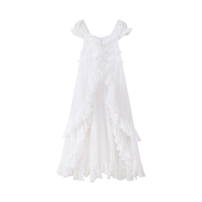 SweetChilling Tiered Lace Ruffle Sleeveless Women&