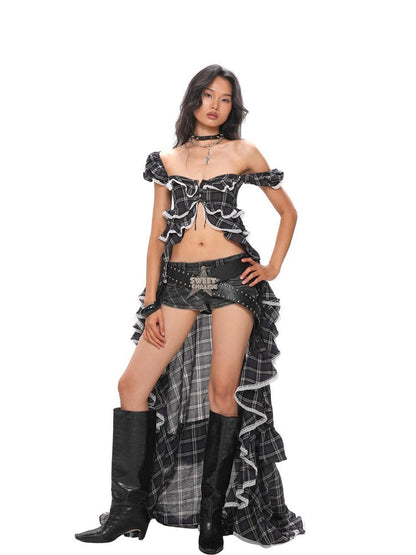 SweetChilling Tiered Lace Ruffle Sleeveless Women&