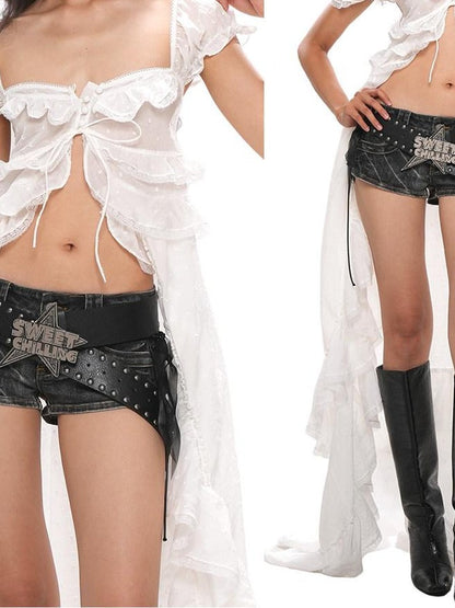 SweetChilling Tiered Lace Ruffle Sleeveless Women&