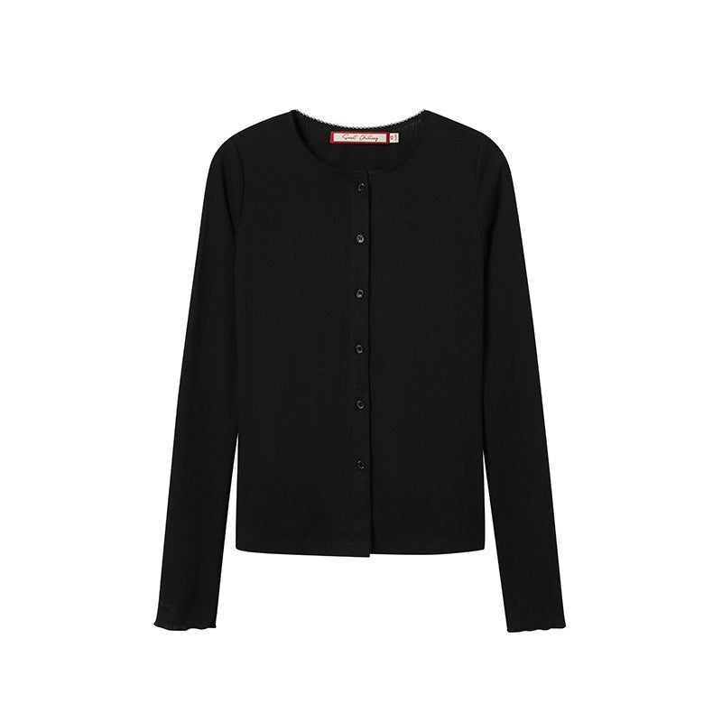 SweetChilling_V-neck_Long_Sleeve_Solid_Color_Women&