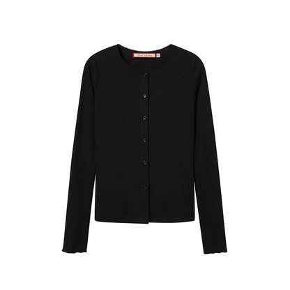 SweetChilling_V-neck_Long_Sleeve_Solid_Color_Women&