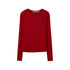 SweetChilling_V-neck_Long_Sleeve_Solid_Color_Women&