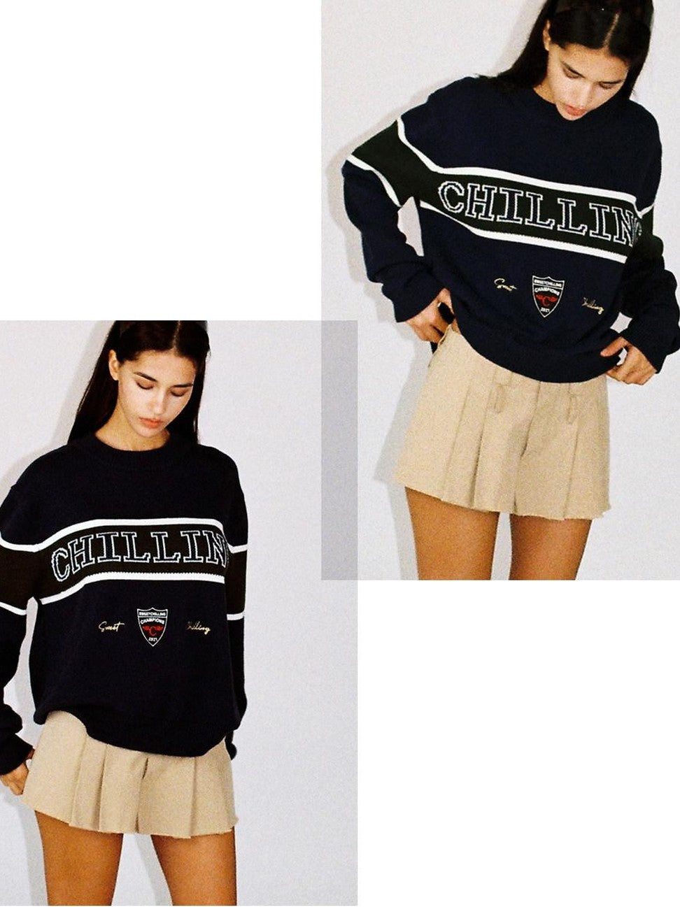 SweetChilling Vintage Preppy Letter Jacquard Embroidered Badge Women&