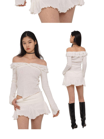 SweetChilling Wavy Off Shoulder Acrylic Blend Women&