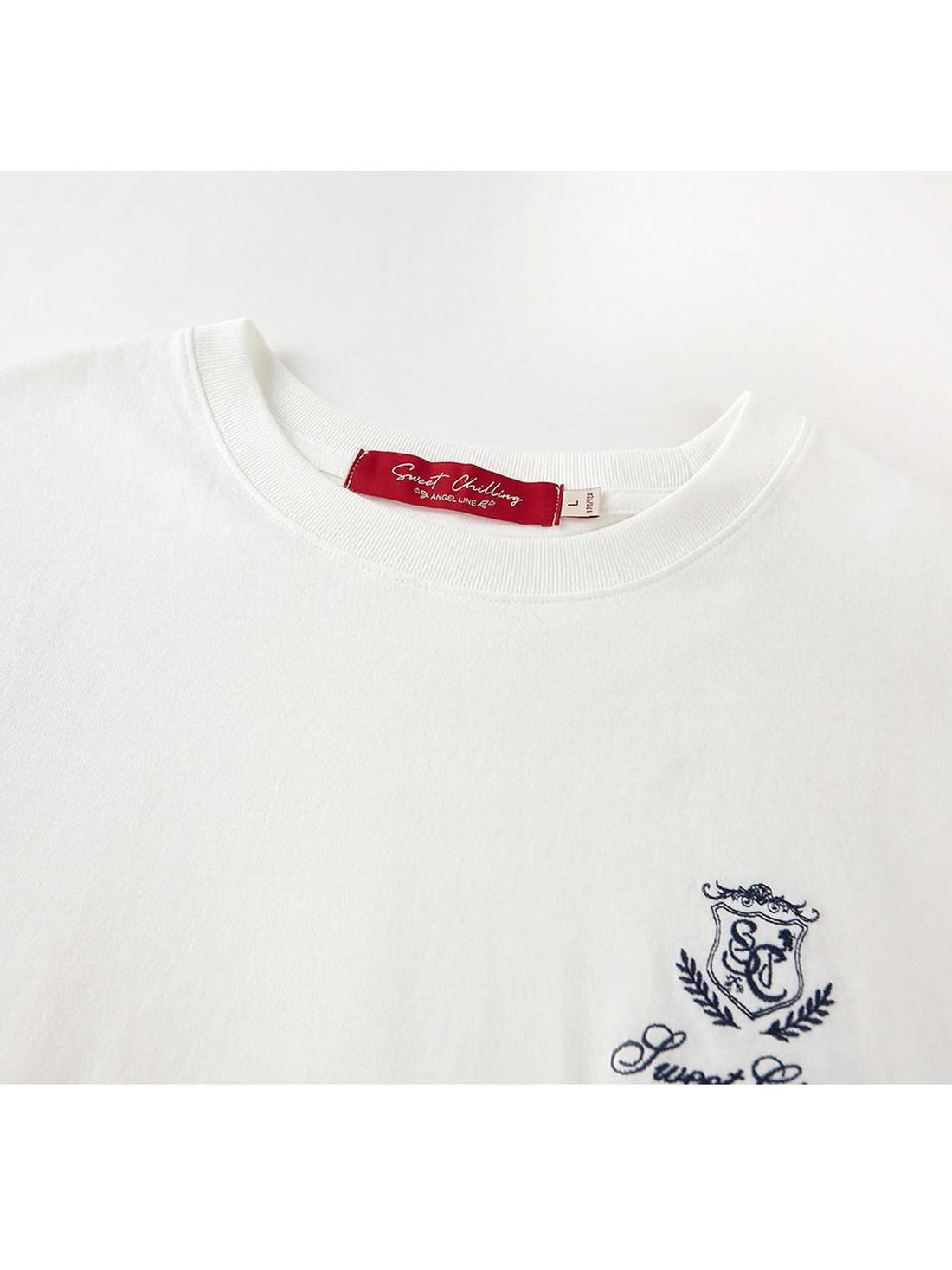 SweetChilling White Embroidered Letter Logo Women&