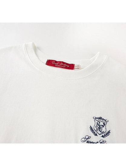 SweetChilling White Embroidered Letter Logo Women&