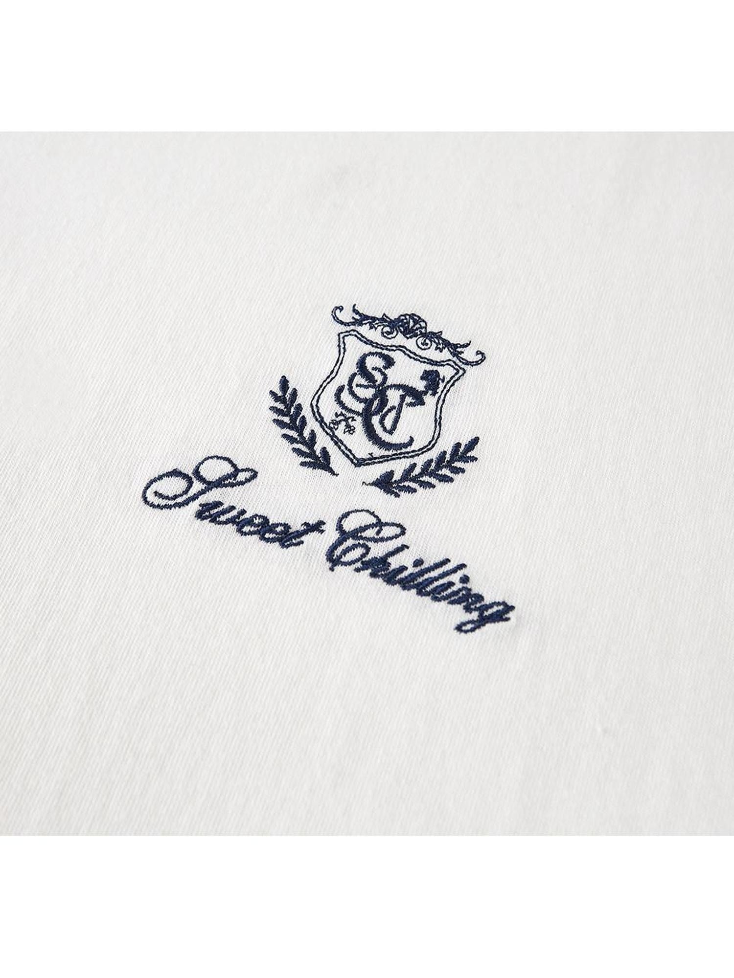 SweetChilling White Embroidered Letter Logo Women&