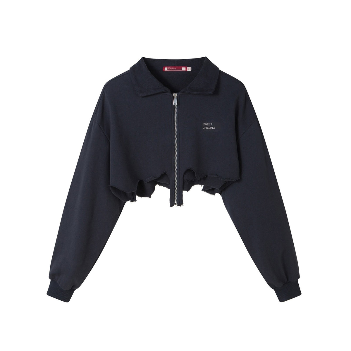 SweetChilling_Zip_Cropped_Hoodie_Elastic_Waist_Women&